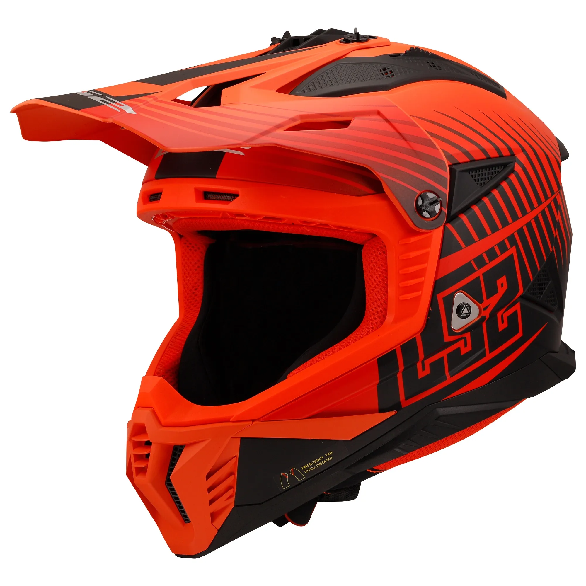 LS2 MX708 Fast II Duck Helmet - Orange/Red