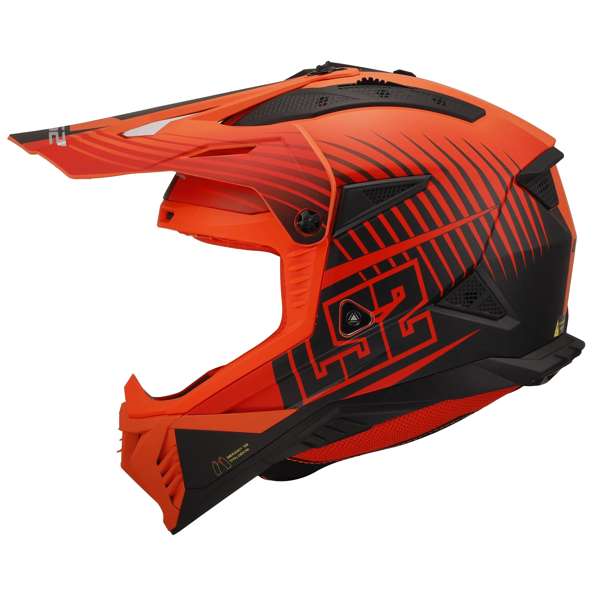 LS2 MX708 Fast II Duck Helmet - Orange/Red