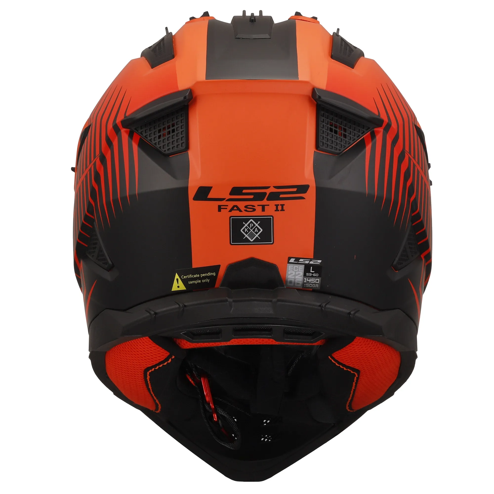 LS2 MX708 Fast II Duck Helmet - Orange/Red