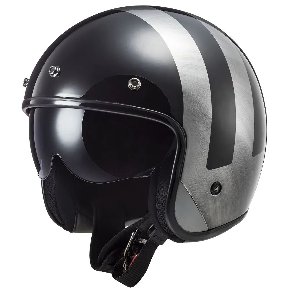 LS2 OF601 Bob II Lines Helmet - Black