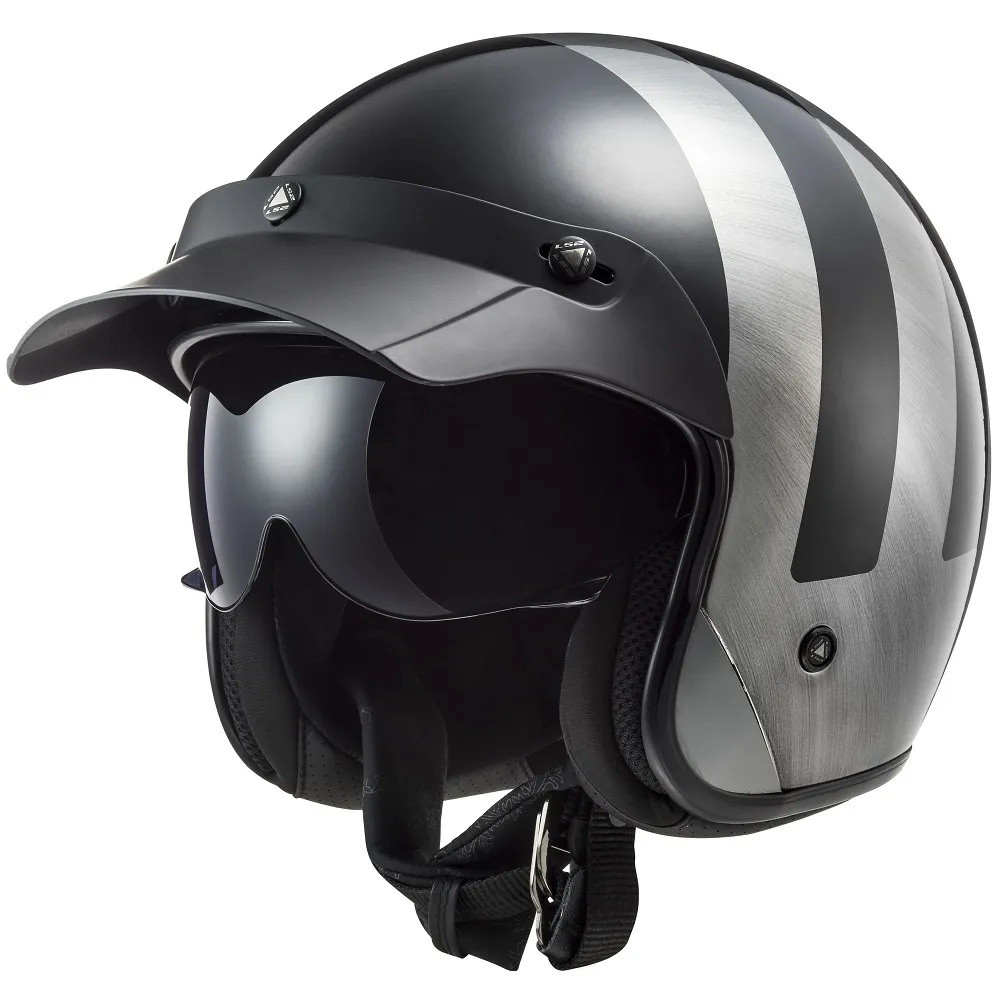 LS2 OF601 Bob II Lines Helmet - Black