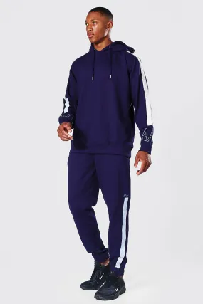 Man Active Tracksuit With Tape Detail | boohooMAN UK