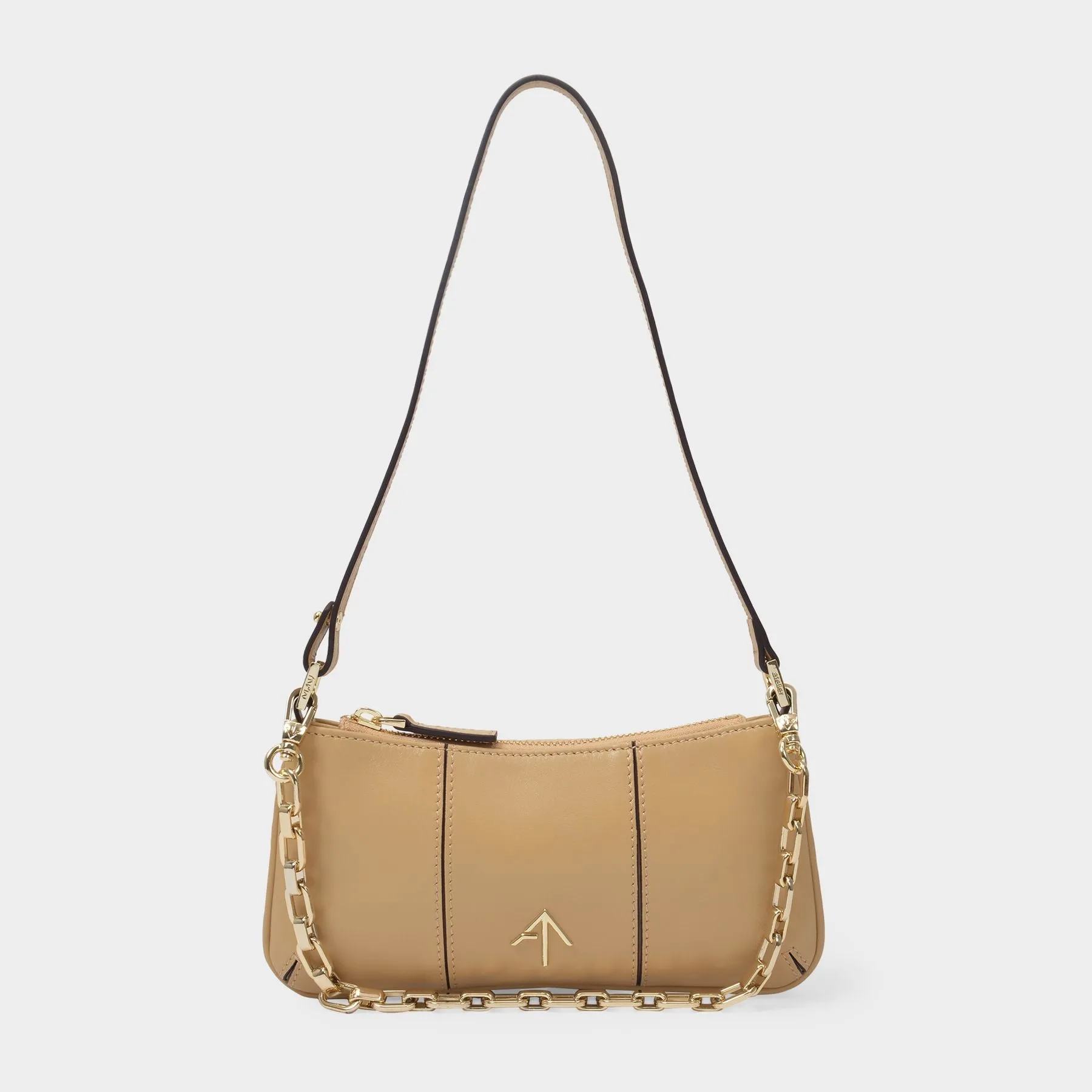 Manu Atelier  Mini Pita Bag in Beige Leather