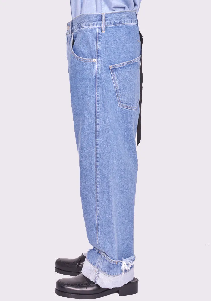 MARINA YEE FW24-0062-549 UNISEX DEAN BLUE OVERSIZED DENIM TROUSERS STONE (New season FW24)