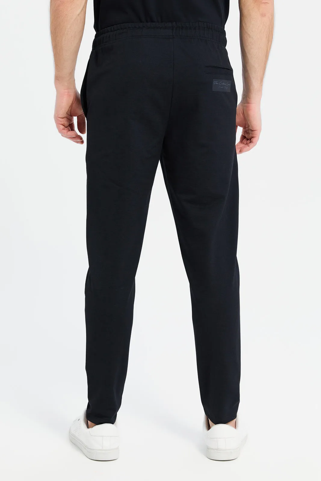 Men Black Joggers With Logo