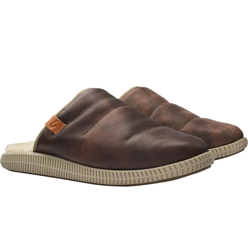 Men’s Olukai Mua ‘Ili Slipper – Dark Wood/Silt