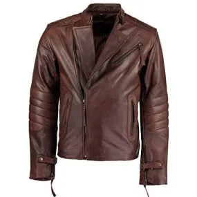 Mens Kendal Vintage Brown David Beckham Leather Jacket