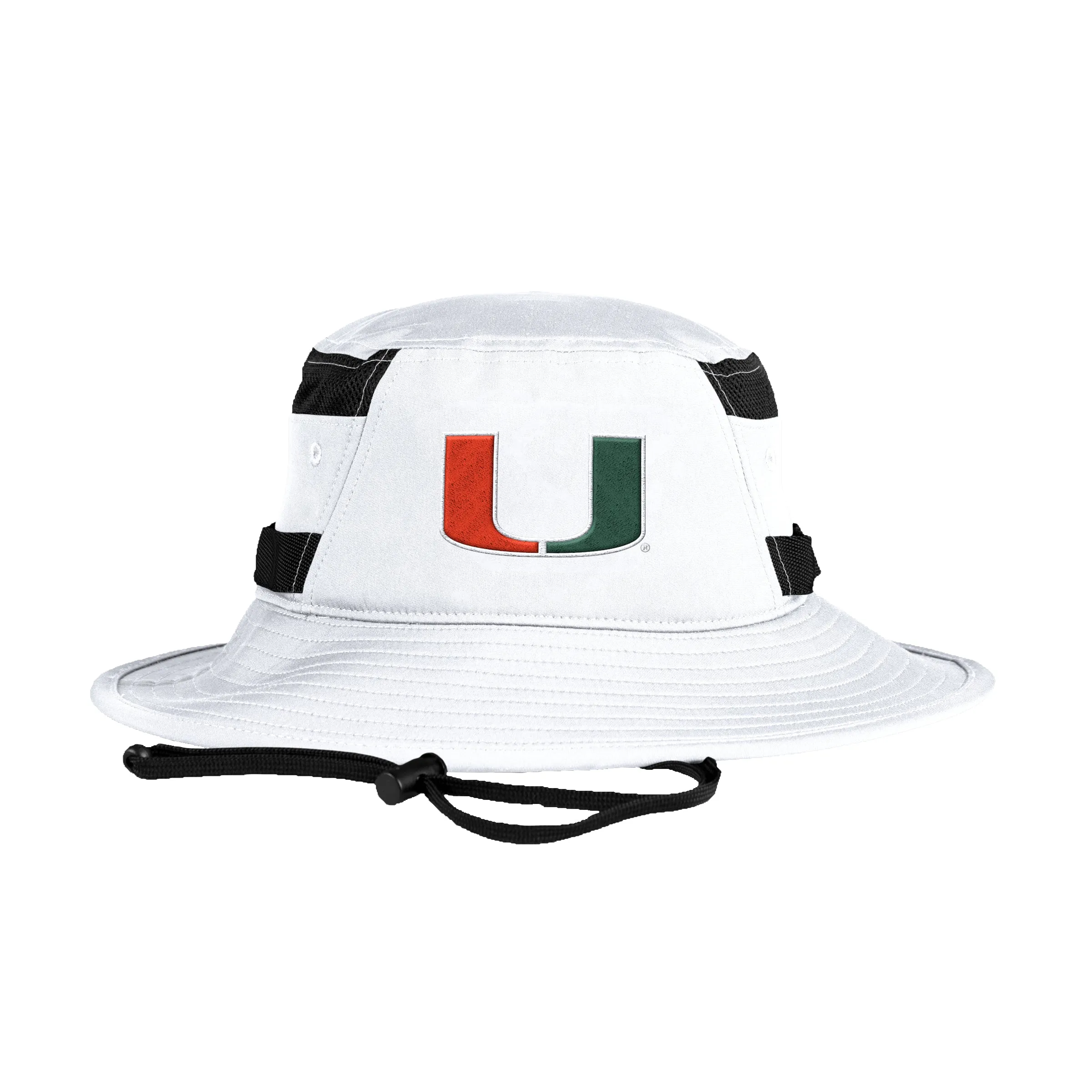 Miami Hurricanes adidas Aeroready Bucket Hat - White