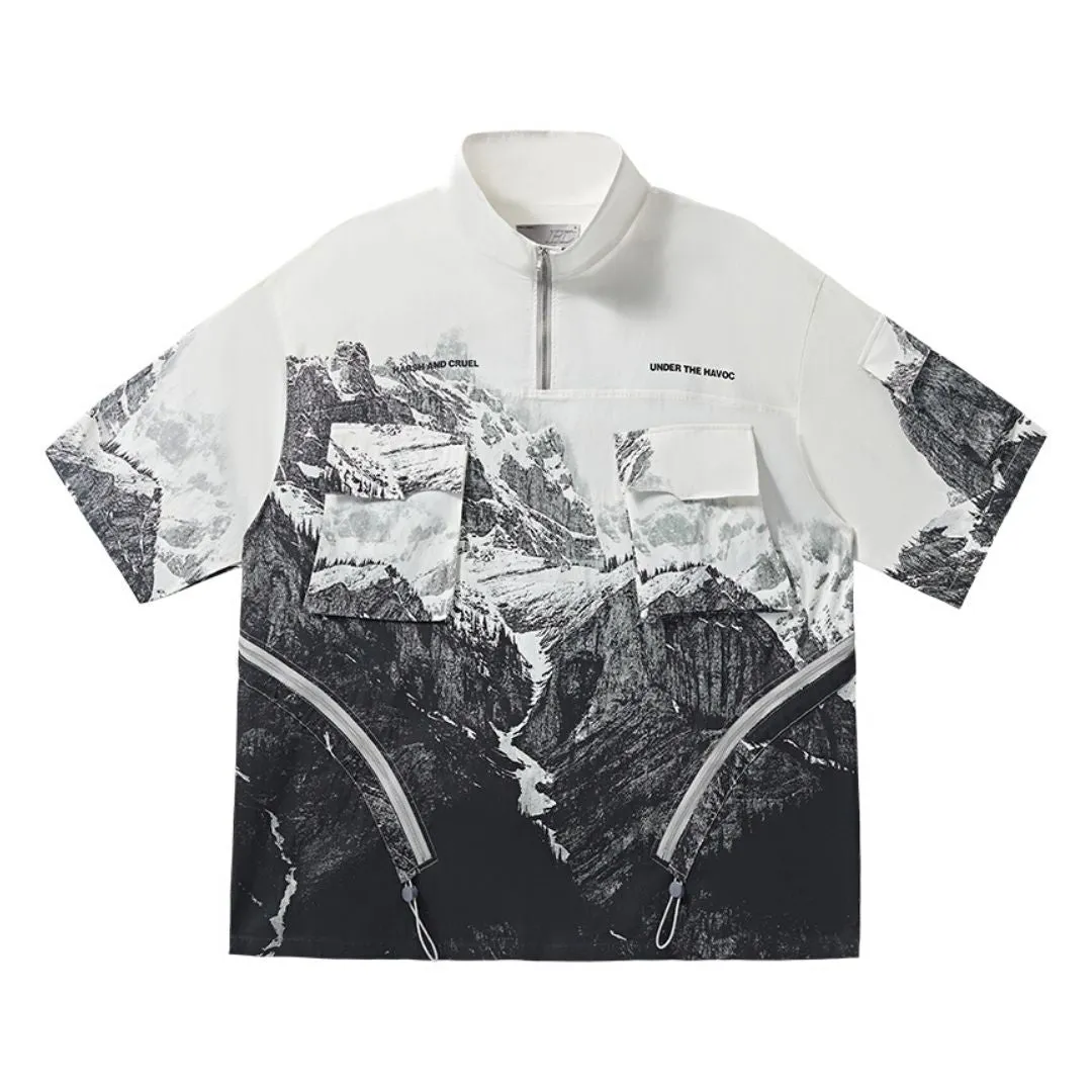 Mountain Short Sleeve Zipper Jacket