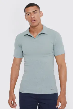 Muscle Fit Revere Jacquard Polo