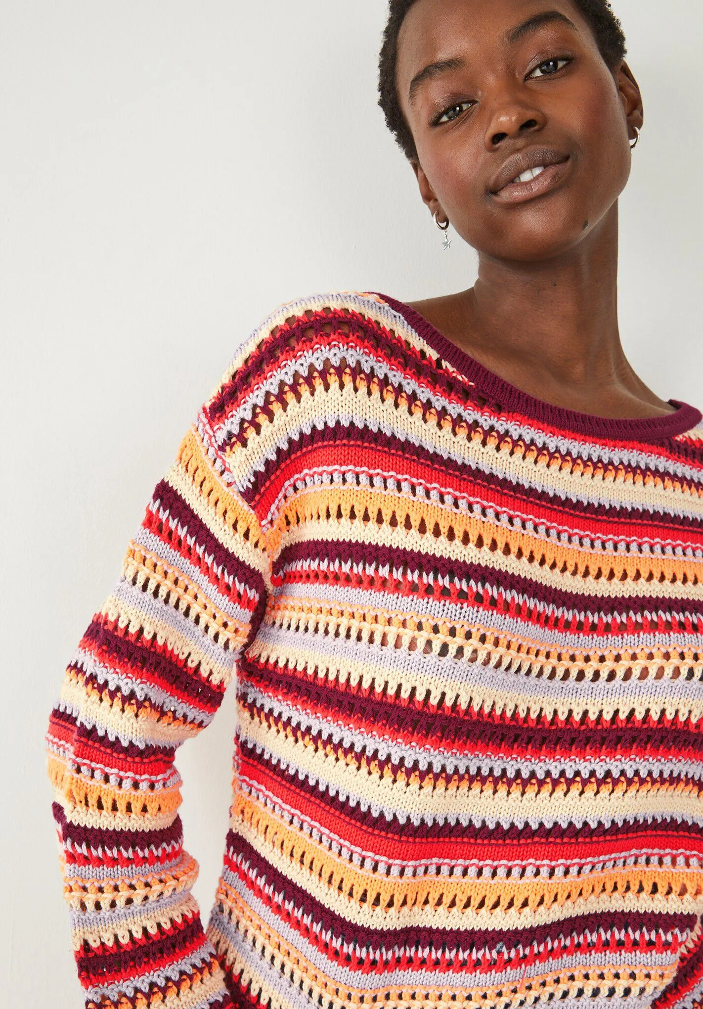 Myra Crochet Striped Jumper