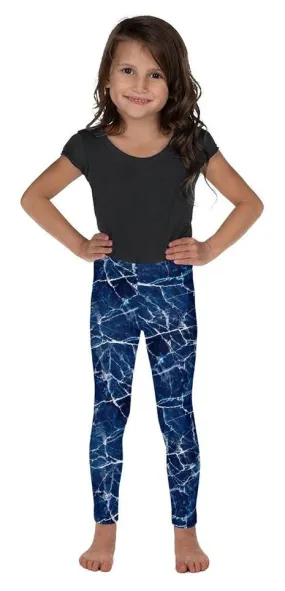 Navy Blue Marble Kid's Leggings