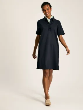 Navy Blue Ponte Polo Mini Dress