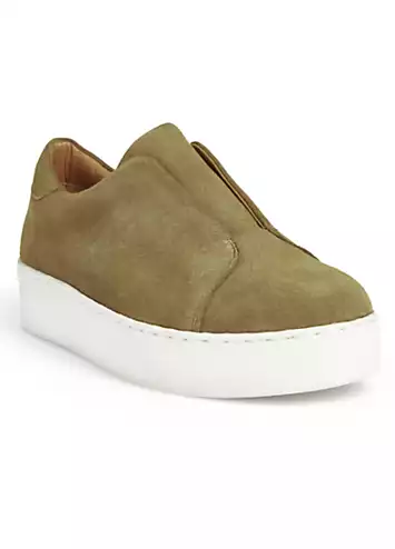 Olive Platform Suede Trainers by Freemans | Look Again