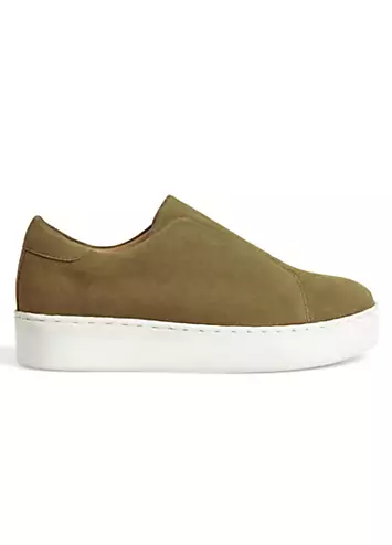 Olive Platform Suede Trainers by Freemans | Look Again