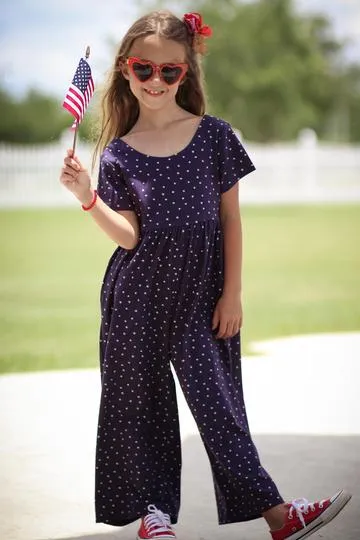 Ollie Jay Classic Romper - Navy Stars