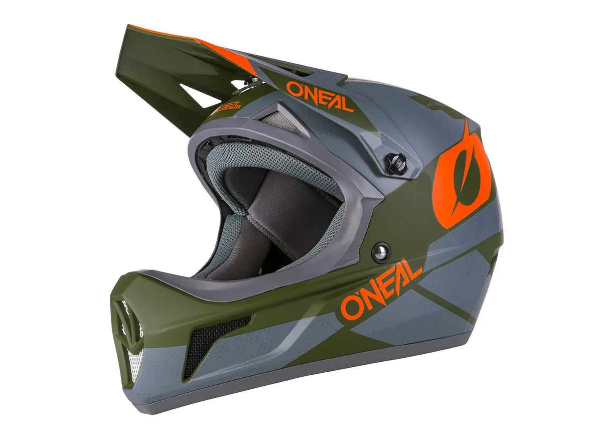 O'Neal Sonus Deft Full Face Helmet - Gray-Olive-Orange