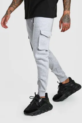 Original MAN Printed Cargo Joggers With Zips | boohooMAN UK