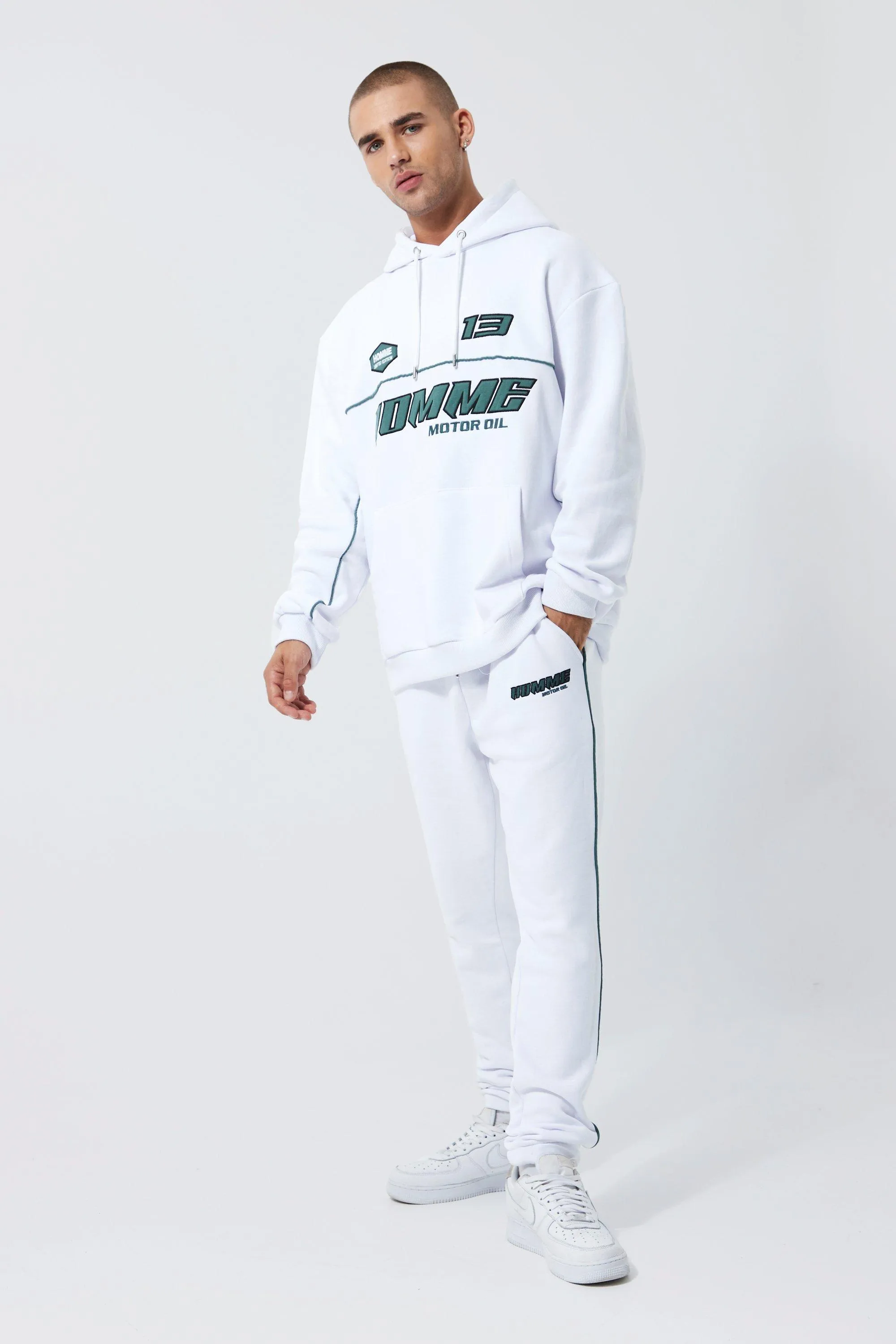 Oversized Applique Motorsport Tracksuit