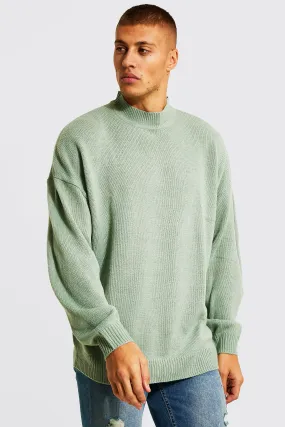 Oversized Extended Neck Knitted Jumper