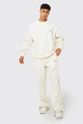 Oversized Man Popper Sweatshirt Tracksuit | boohooMAN UK