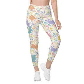 Pastel Easter Garden Leggings With Pockets