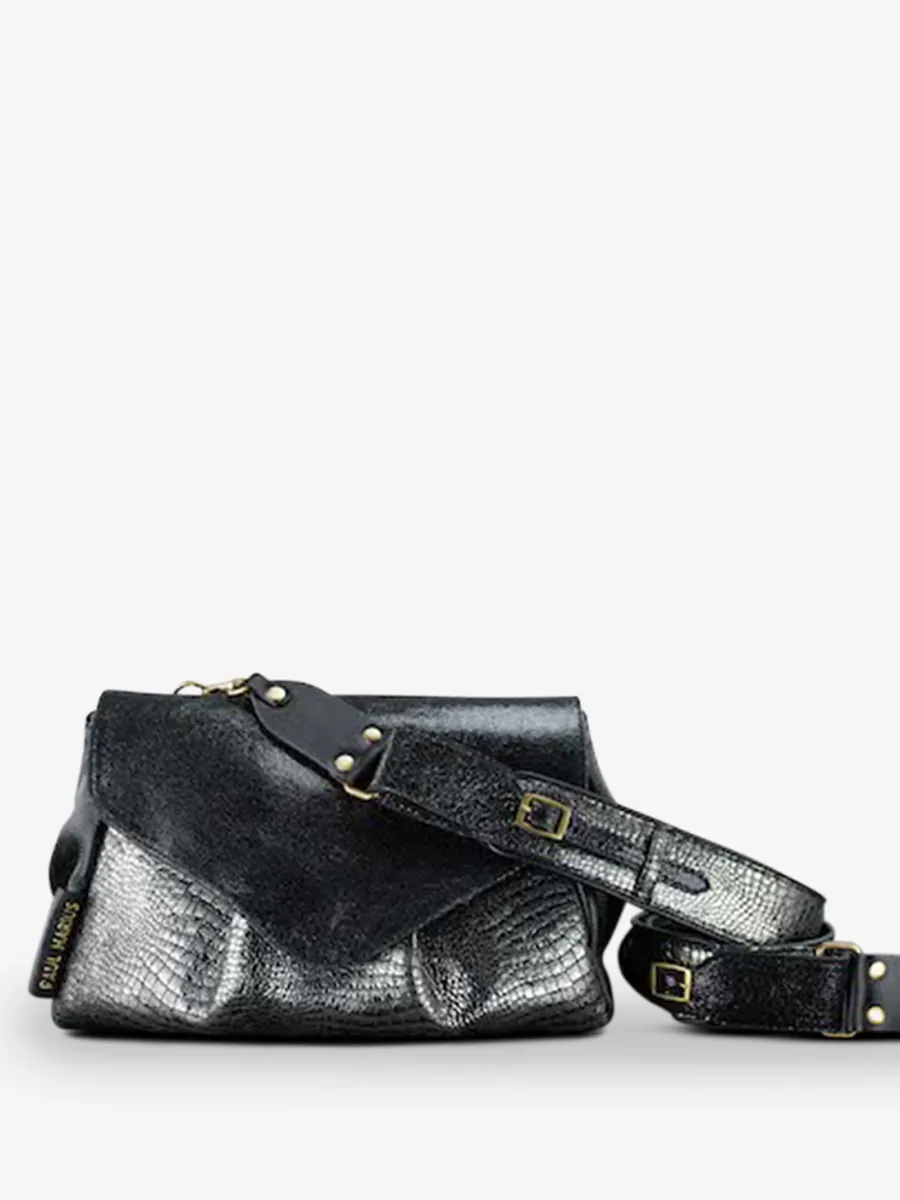 paulmarius leather shoulder bag  - Suzon M - Onyx | PAUL MARIUS