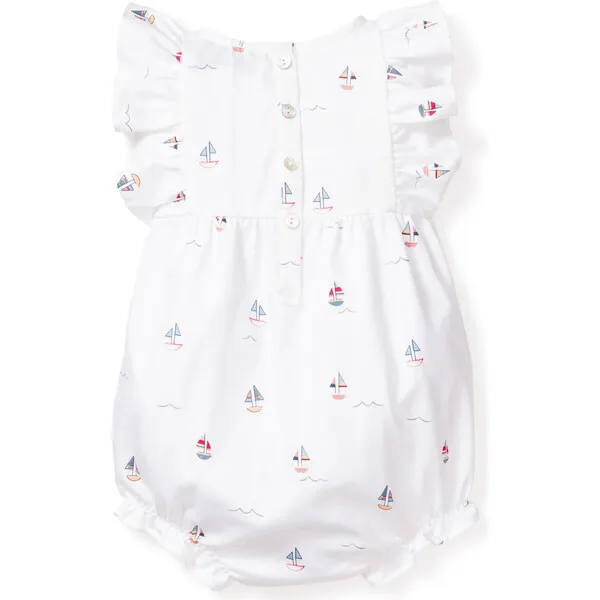 Petite Plume Infant Ruffled Romper, Bateau