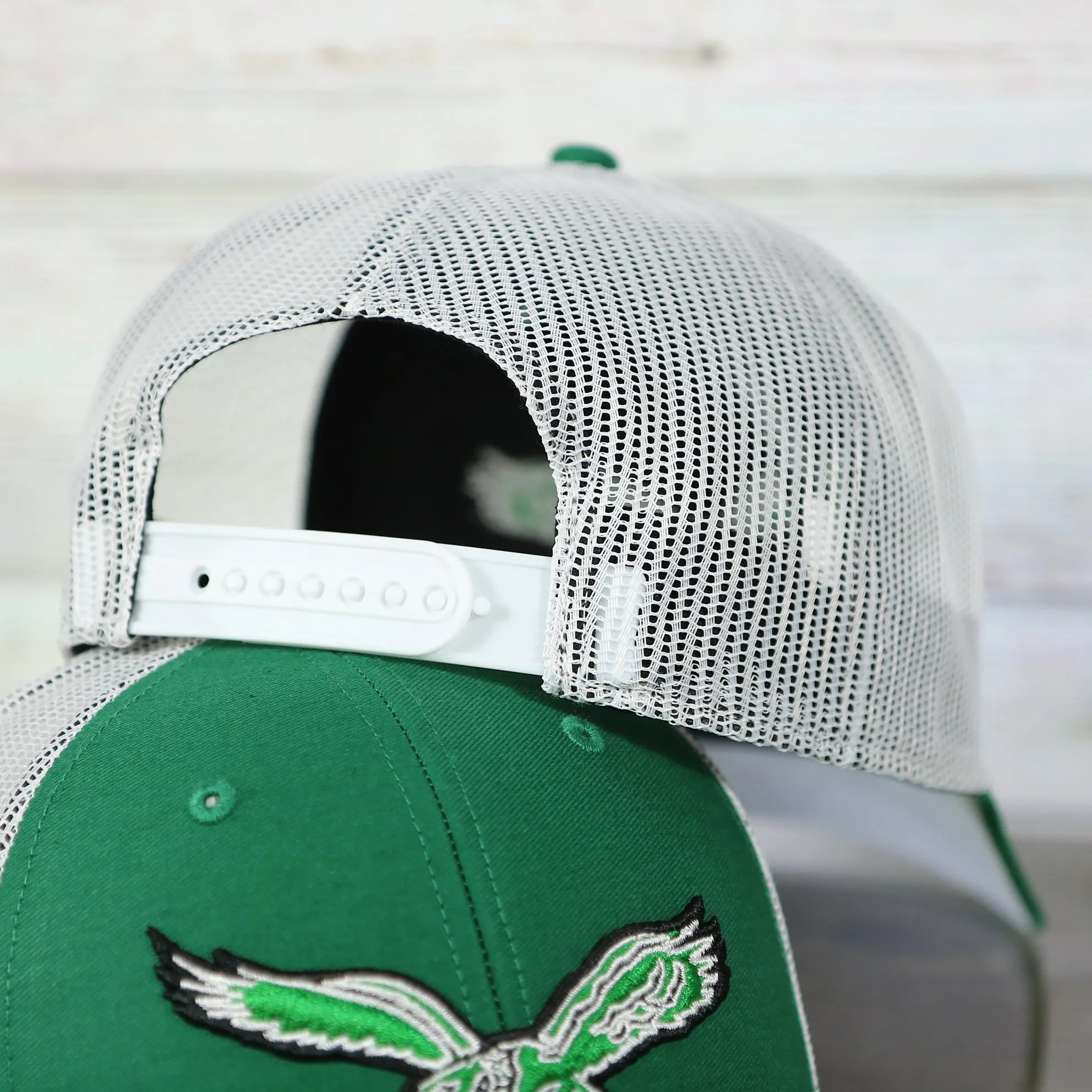 Philadelphia Eagles Throwback Mesh Back Trucker Hat | Kelly Green Trucker Hat