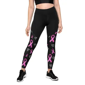 Pink Ribbon Compression Leggings