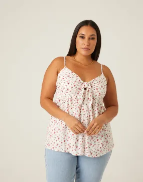 Plus Size Tied Floral Tank