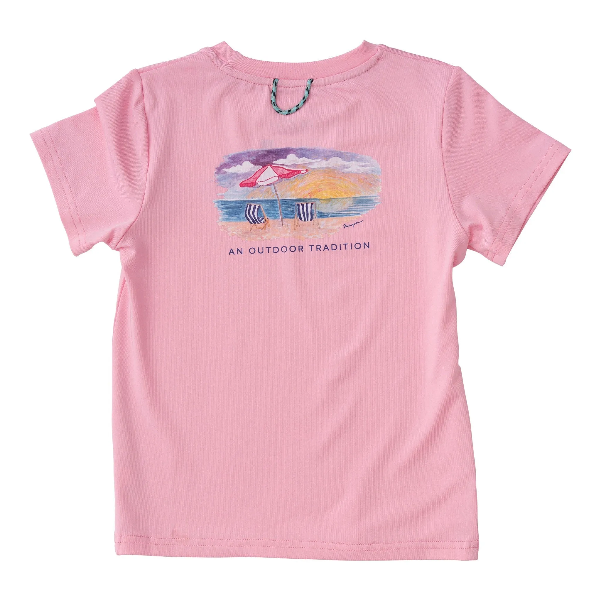 Pro Performance Fishing Tee with Beach Umbrella Art