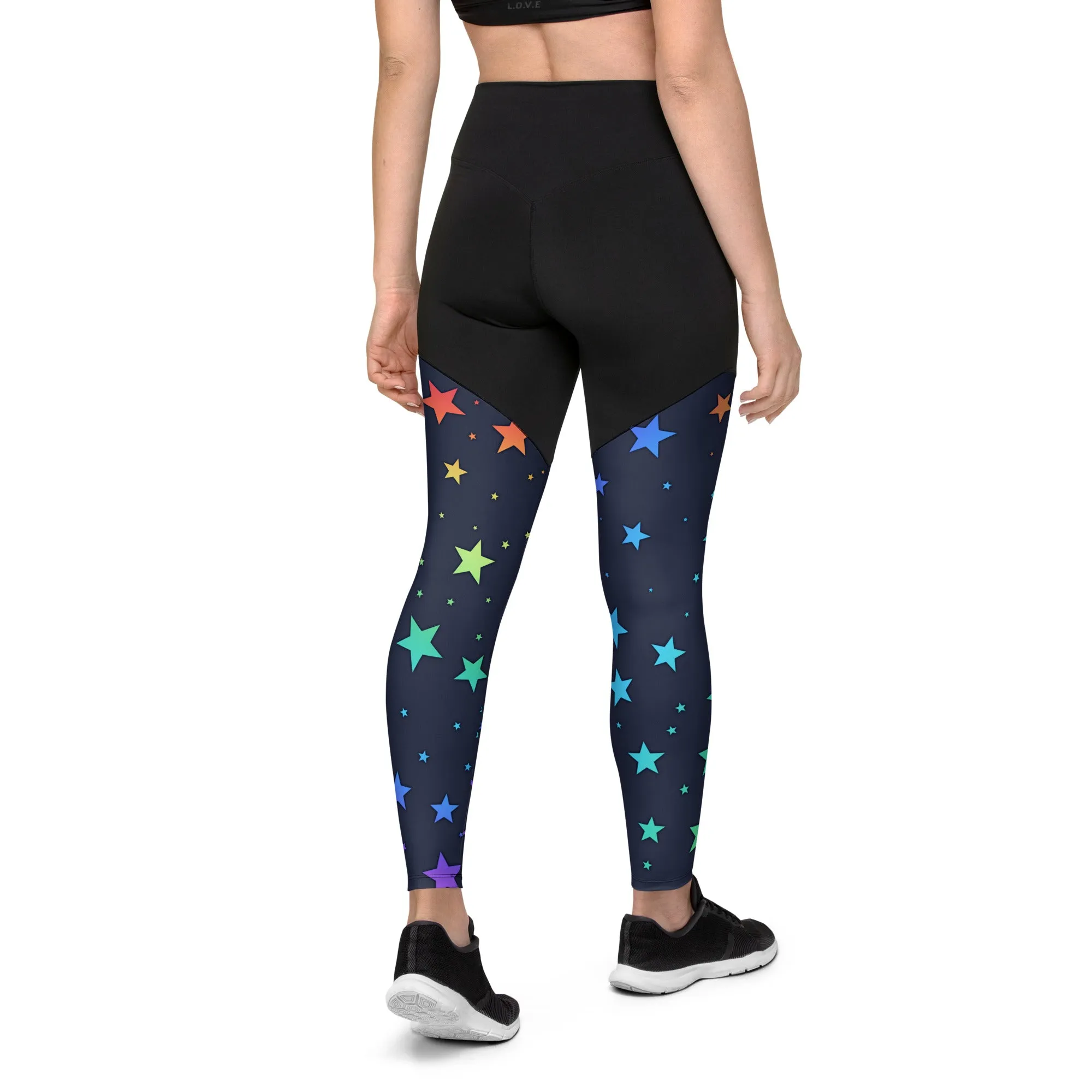 Rainbow Stars Compression Leggings