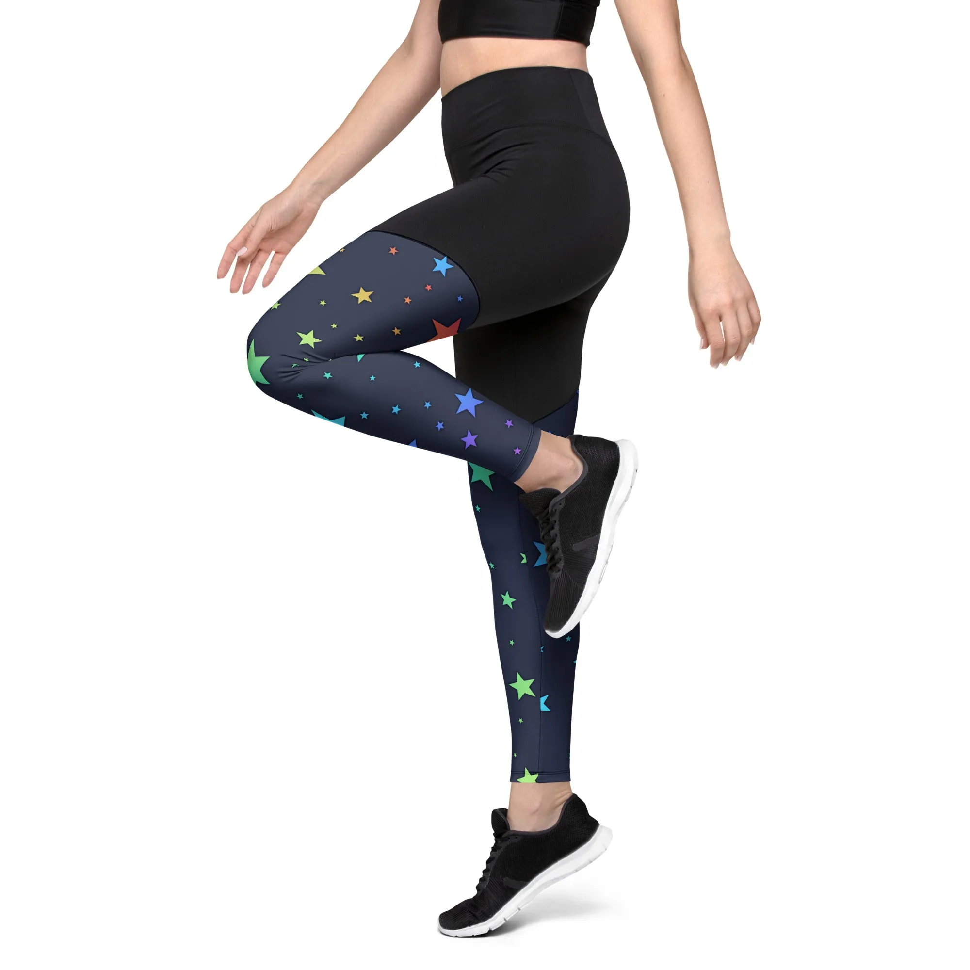 Rainbow Stars Compression Leggings