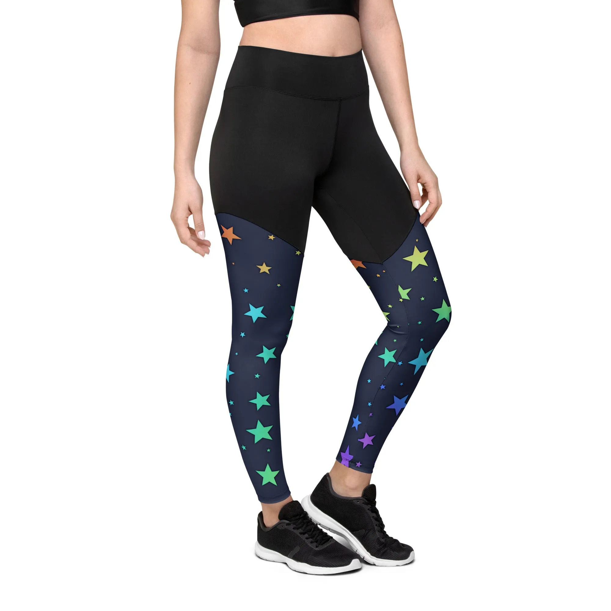 Rainbow Stars Compression Leggings