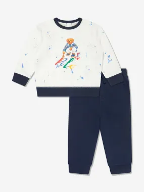 Ralph Lauren Baby Boys Bear Tracksuit in White