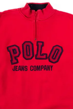 Red Polo Quarter Zip Sweatshirt