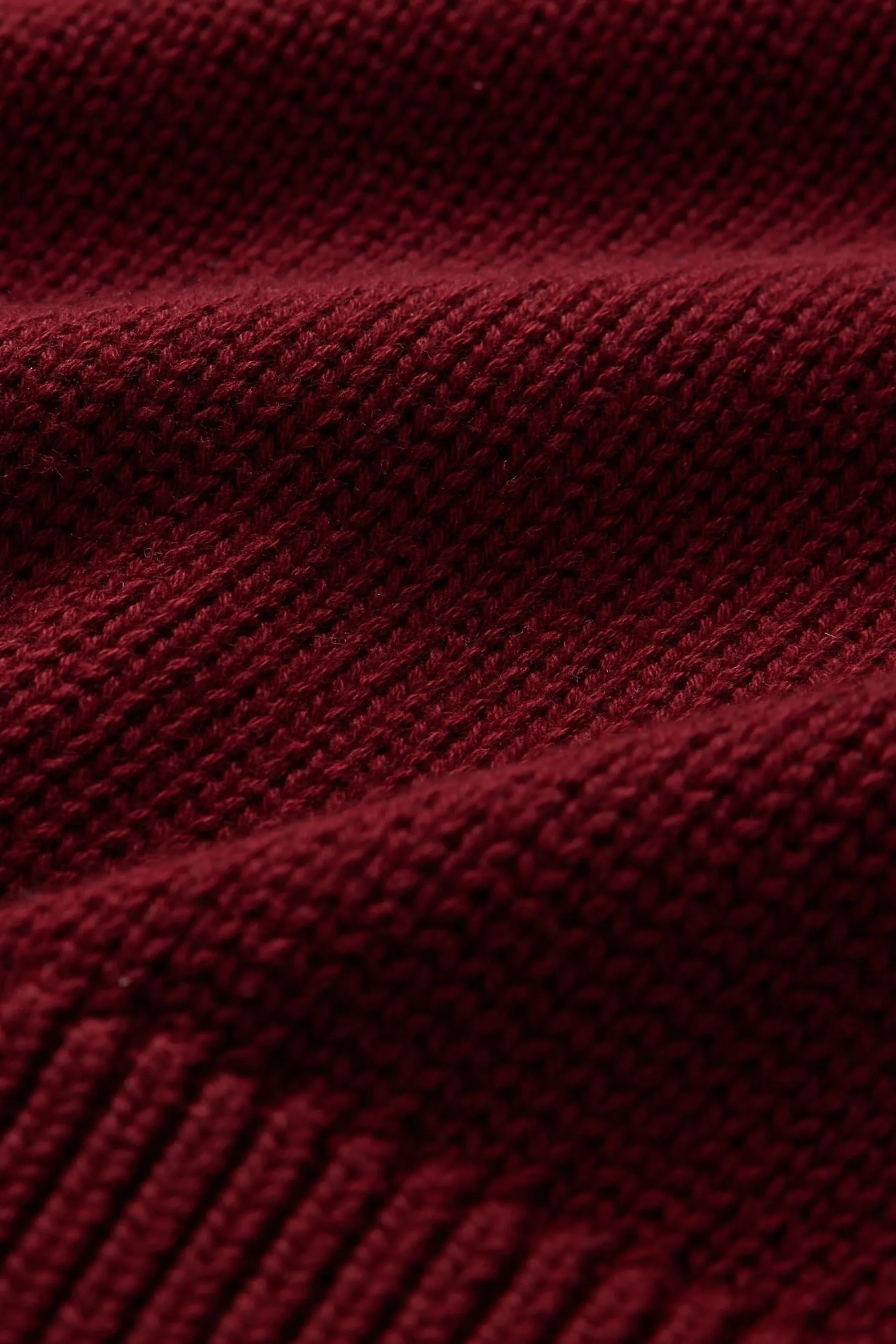 Red Shrunken Roll Neck Jumper