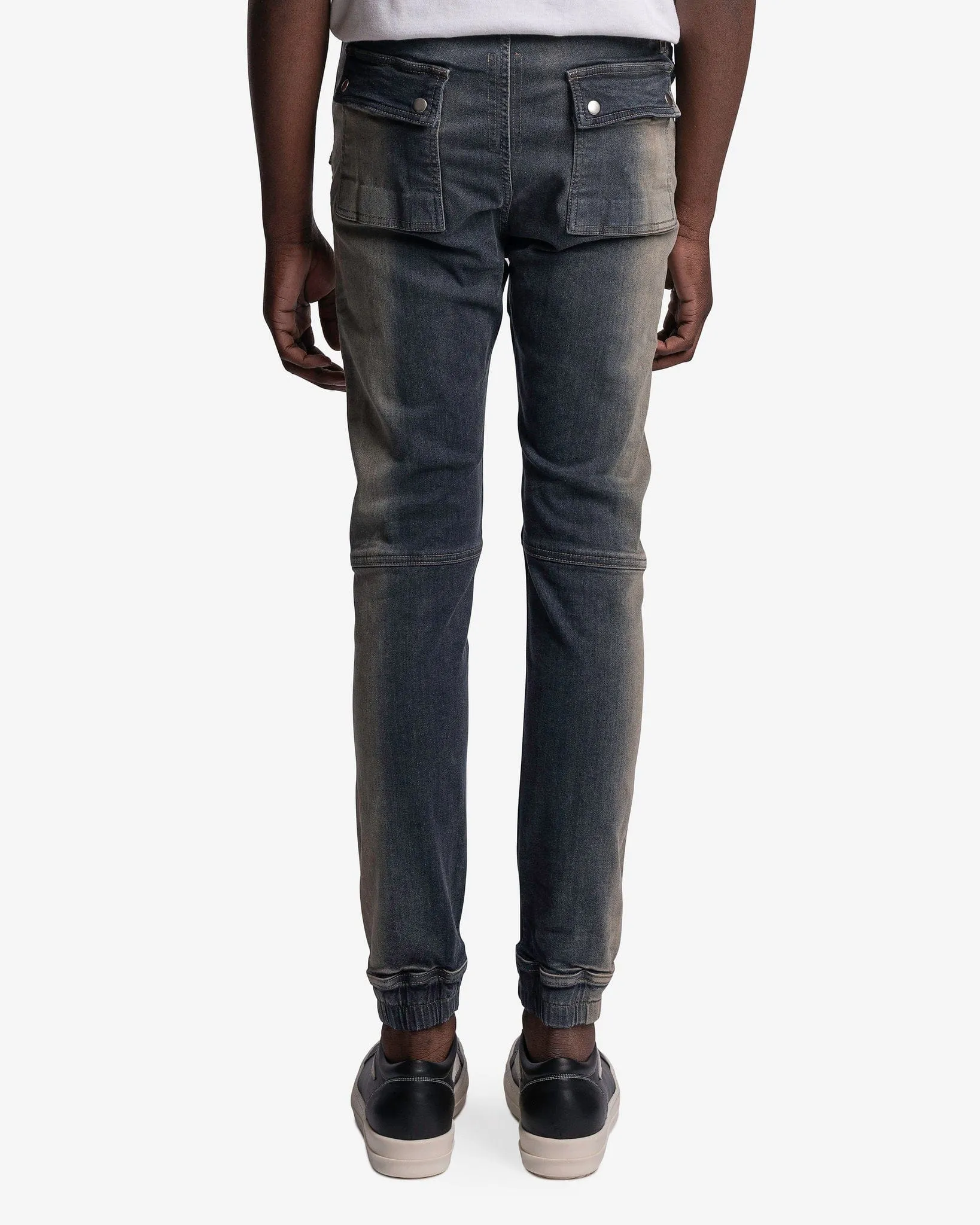 Rick Owens DRKSHDW Denim Aircut Joggers in Mineral Pearl Degrade