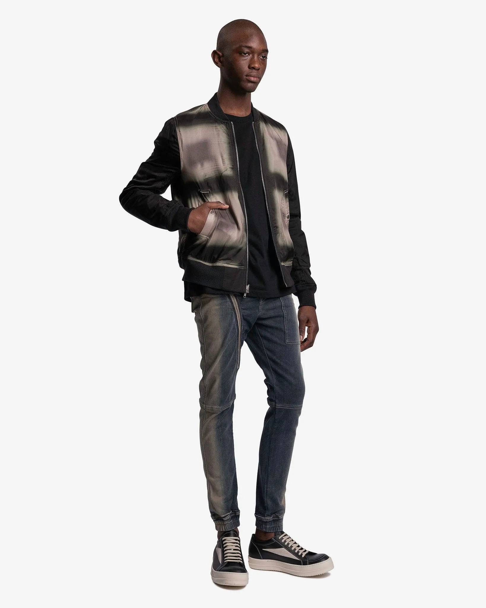 Rick Owens DRKSHDW Denim Aircut Joggers in Mineral Pearl Degrade