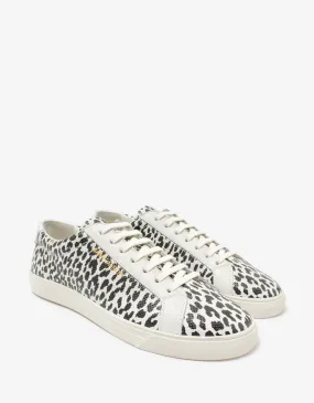 Saint Laurent Andy Babycat Print Leather Trainers