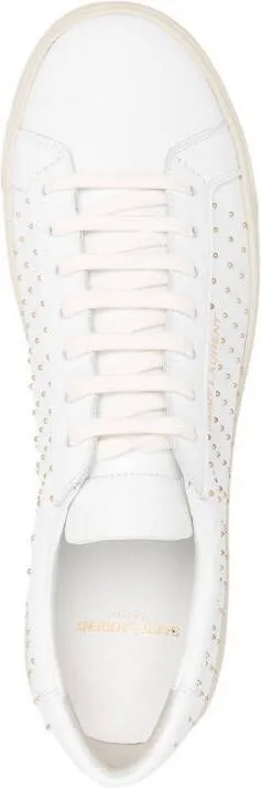 Saint Laurent leather studded sneakers White