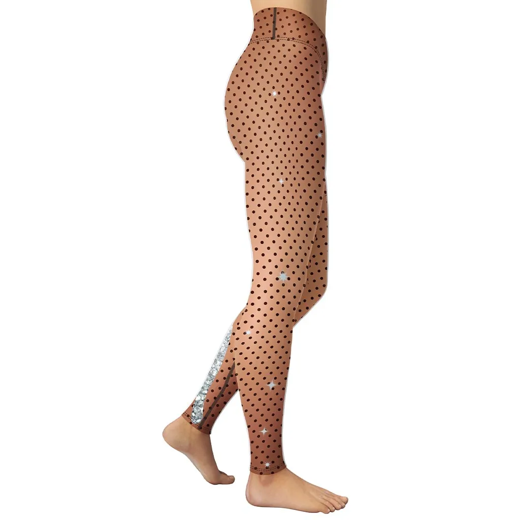 Sequin Print Mesh Yoga Leggings