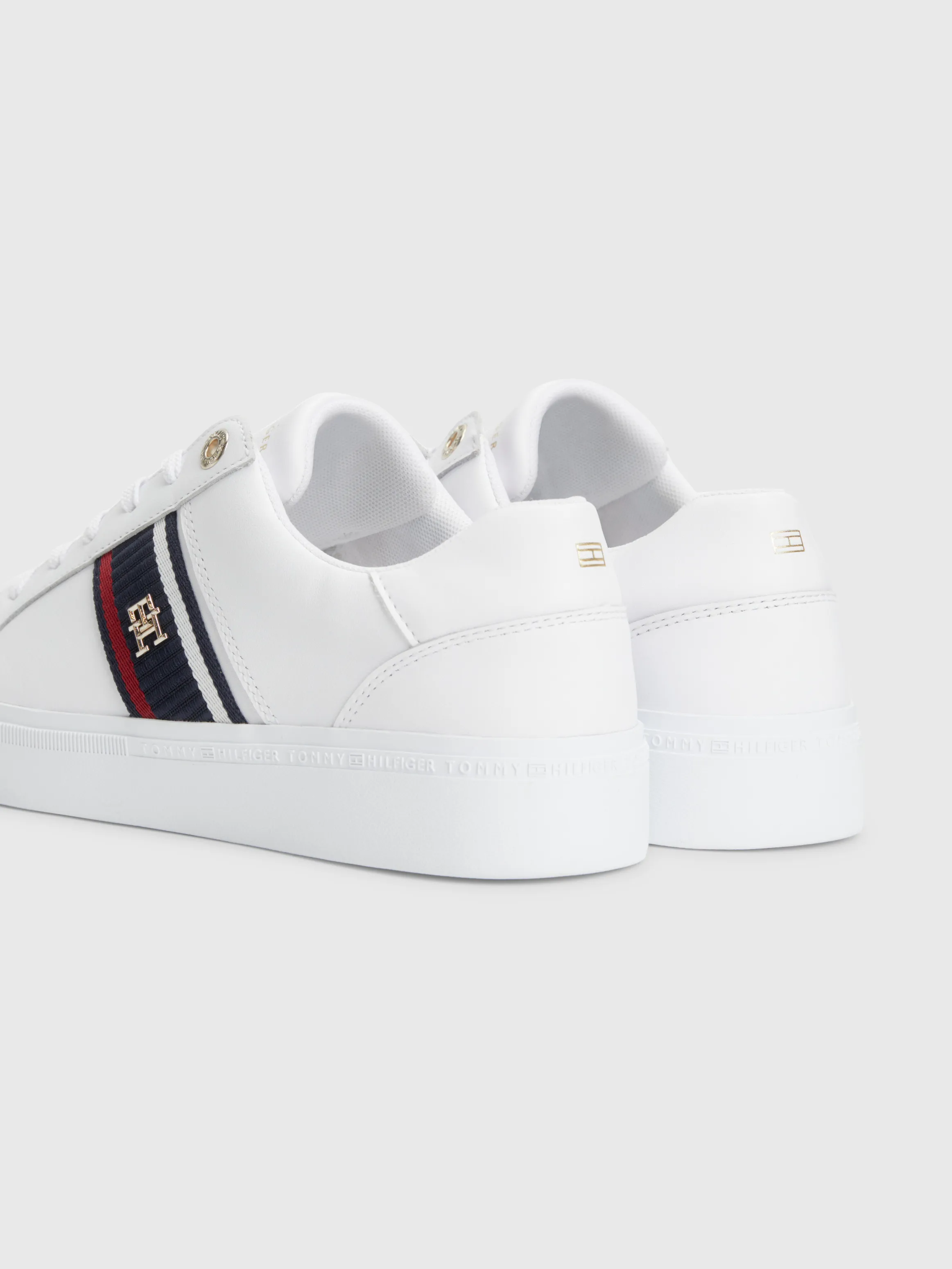 Signature Leather Monogram Cupsole Trainers | Sneakers | Tommy Hilfiger