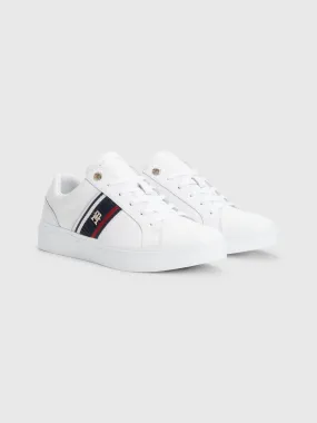 Signature Leather Monogram Cupsole Trainers | Sneakers | Tommy Hilfiger