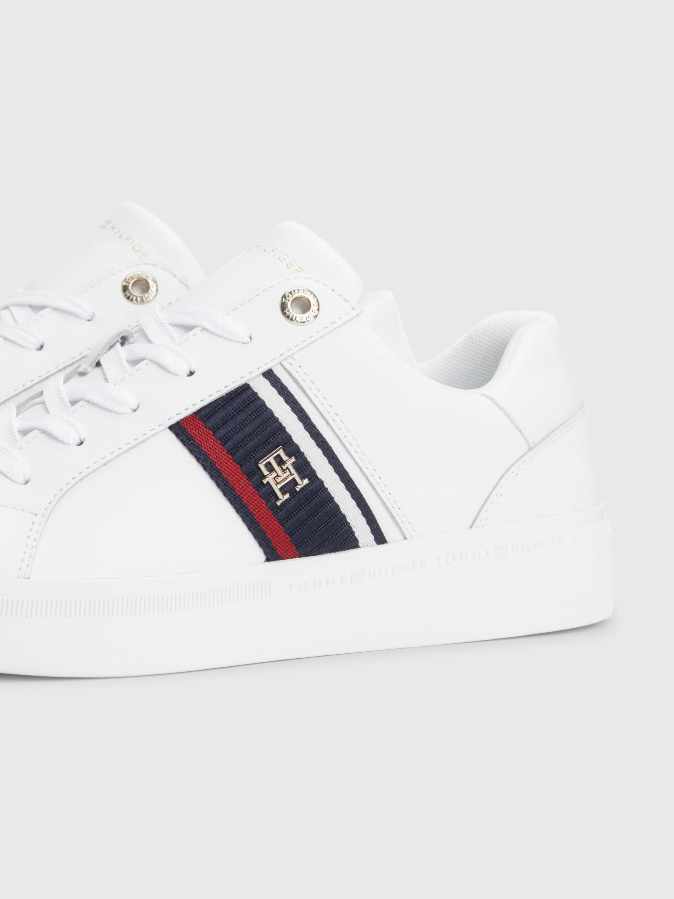 Signature Leather Monogram Cupsole Trainers | Sneakers | Tommy Hilfiger