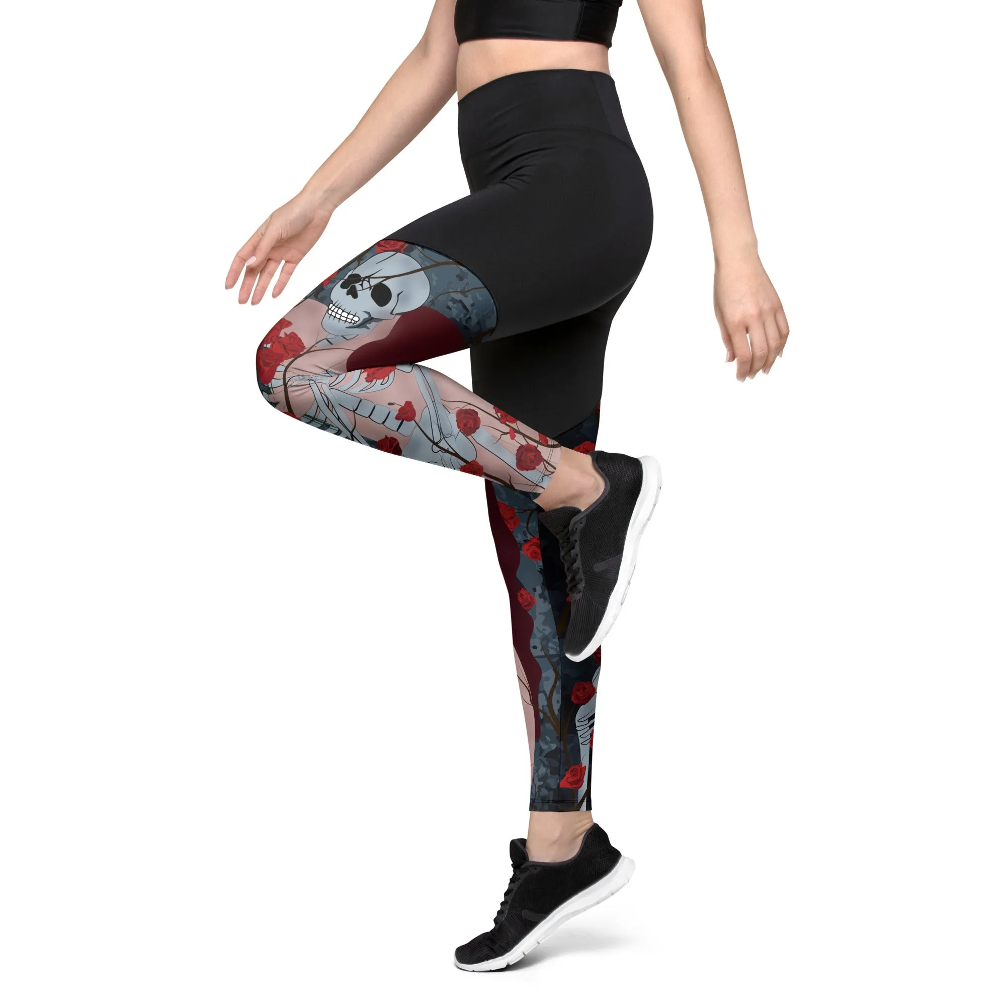 Skeleton & Woman Compression Leggings