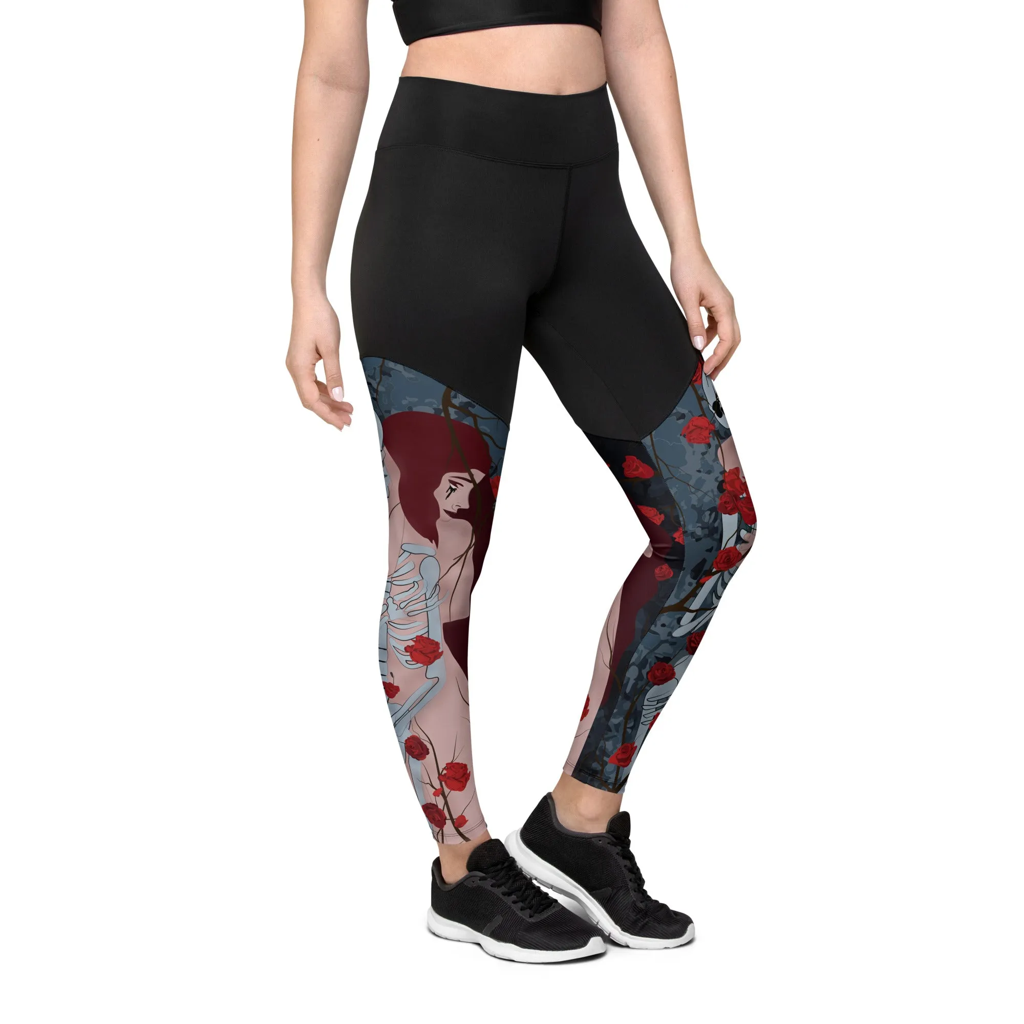 Skeleton & Woman Compression Leggings