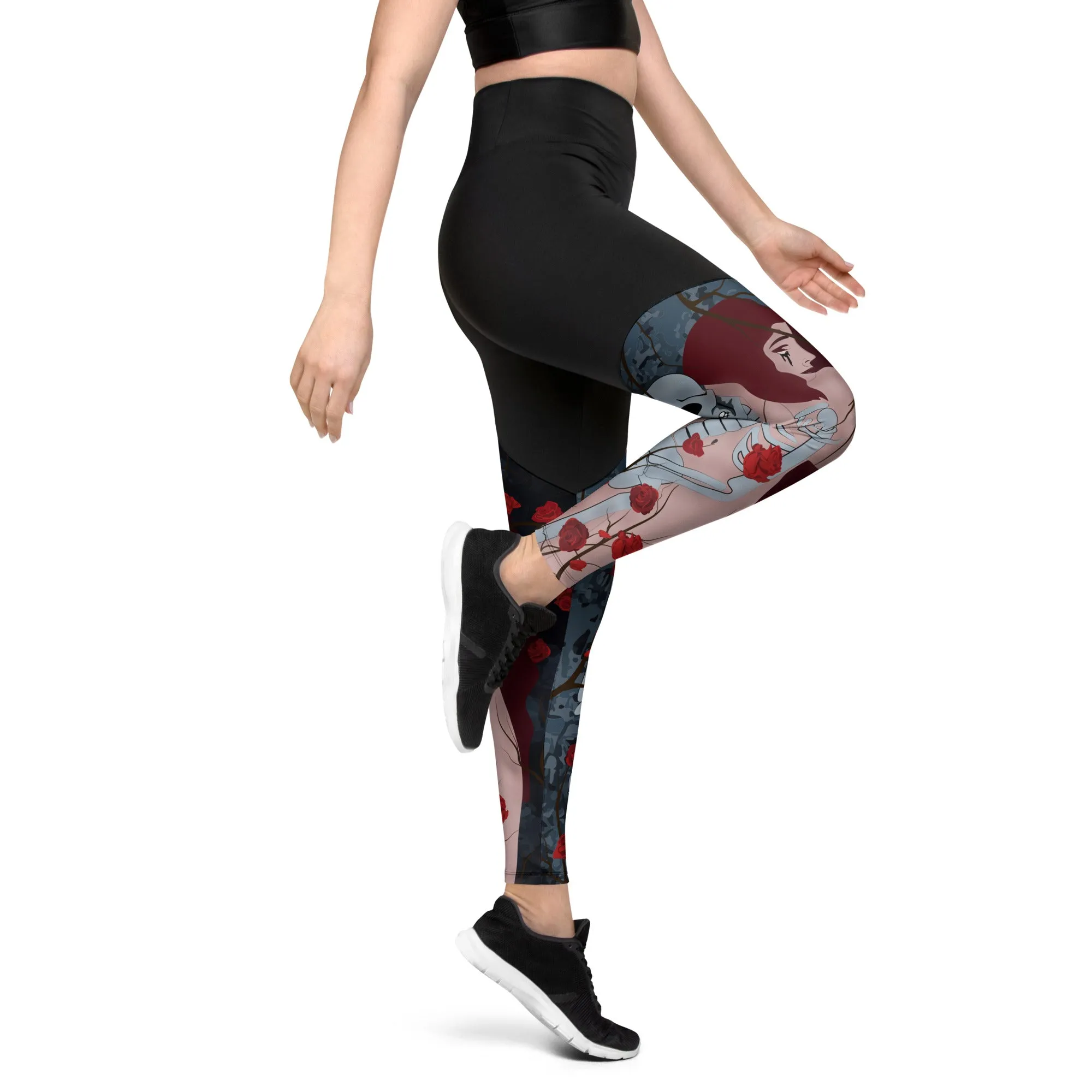 Skeleton & Woman Compression Leggings