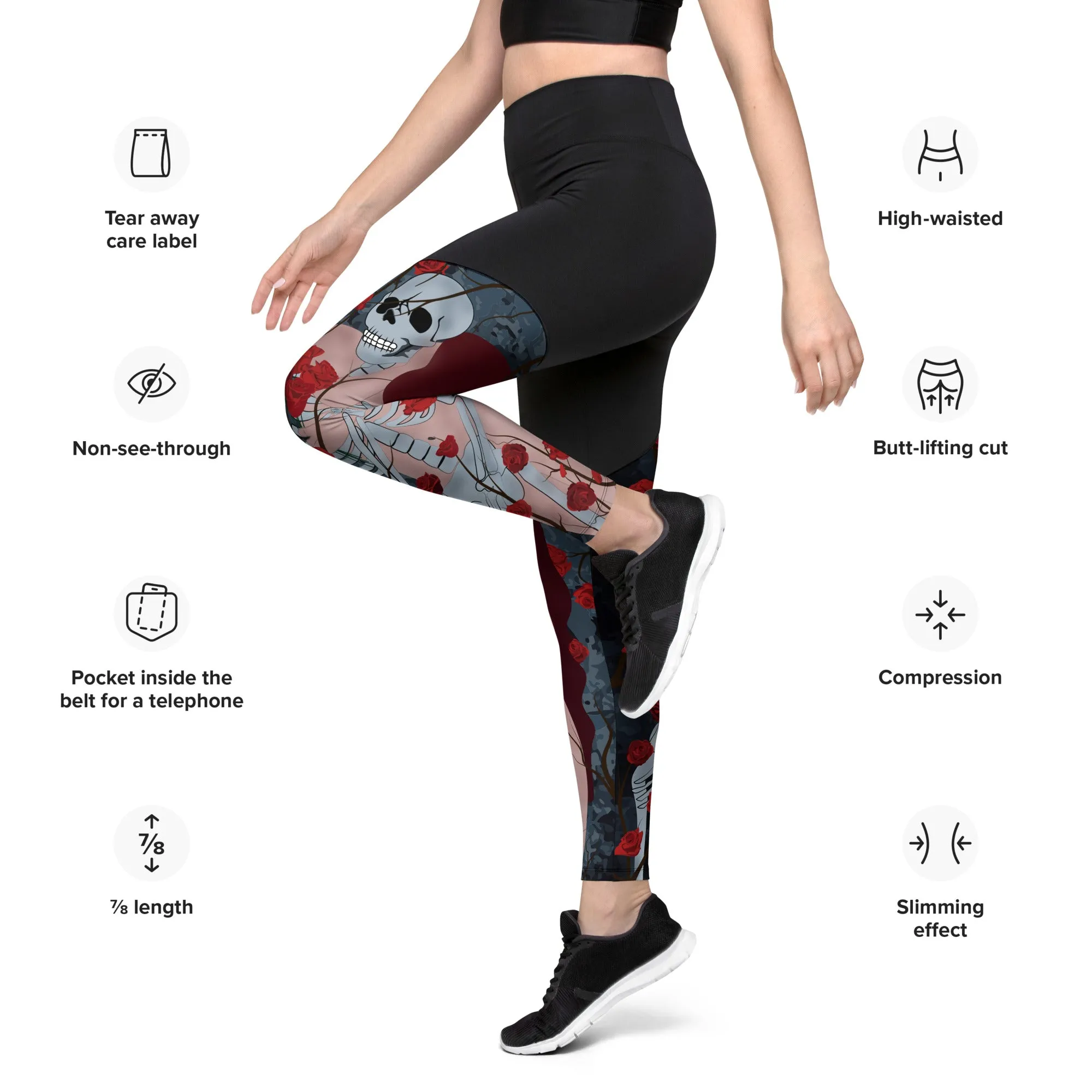 Skeleton & Woman Compression Leggings